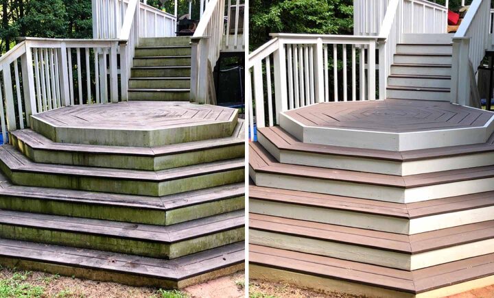 Jetterix nozzle revitalizing an outdoor patio